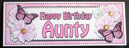 Large Dl Birthday Aunty Floral Butterflies 3D Decoupage by Joyce Watson