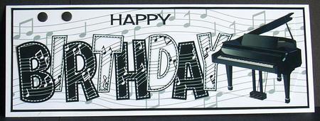 Piano Theme Birthday Large Dl by Joyce Watson