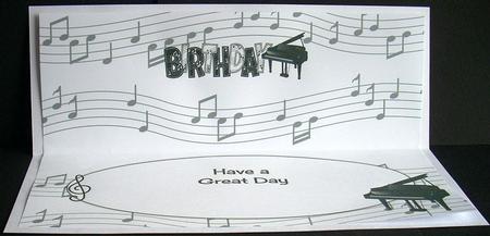 Piano Theme Birthday Large Dl Insert by Joyce Watson