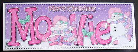 Large Dl Xmas Mollie Snowmen 3D Decoupage by Joyce Watson