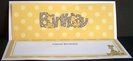 Birthday Sophie Giraffe Large Dl Matching Insert by Joyce Watson