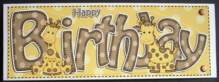 Large Dl Birthday Sophie Giraffe Card & 3D Decoupage by Joyce Watson