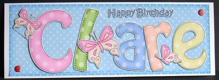 Large Dl Birthday Clare Butterflies Card & 3D Decoupage by Joyce Watson