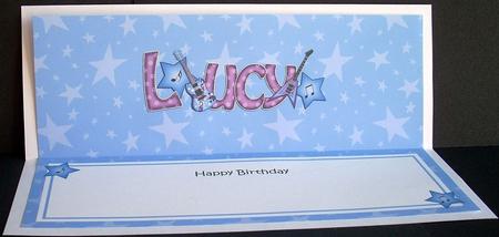 Large Dl Birthday Lucy Guitars Insert by Joyce Watson