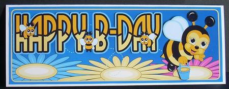 Bee Birthday Large Dl Fun Quick Card by Joyce Watson