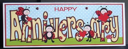 Cute Ladybirds Anniversary Large Dl by Joyce Watson