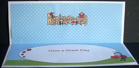 Cute Ladybirds Anniversary Large Dl Insert by Joyce Watson
