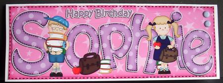Large Dl Boyz Girlz Birthday Sophie 3D Decoupage by Joyce Watson