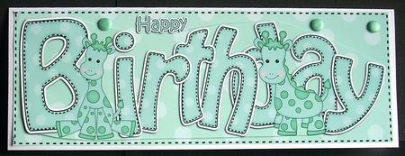 Large Dl Birthday Sophie Giraffe Card & 3D Decoupage by Joyce Watson