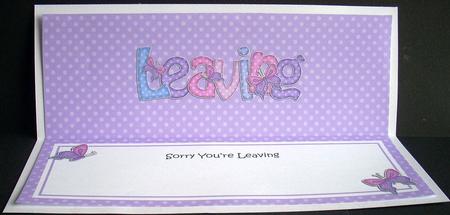 Sorry You're Leaving Butterflies Large Dl Matching Insert by Joyce Watson