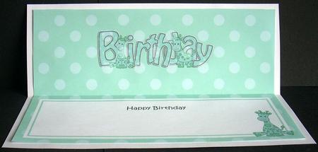 Birthday Sophie Giraffe Large Dl Matching Insert by Joyce Watson
