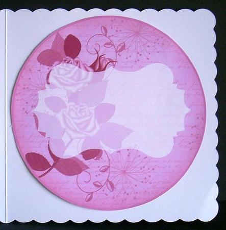 Cerise Rose Circle2 Matching Circle 7in Insert Panel by Joyce Watson