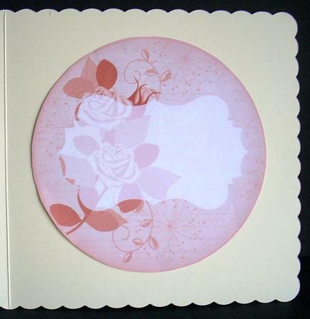Peach Rose Circle2 Matching Circle 7in Insert Panel by Joyce Watson
