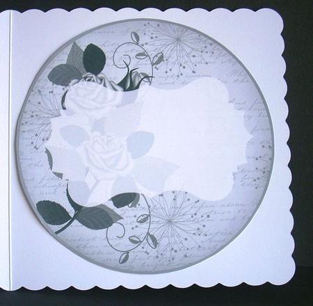 Silver Rose Circle2 Matching Circle 7in Insert Panel by Joyce Watson