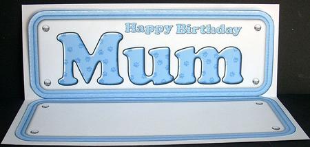 Mum Birthday Name Sign Insert Paw Print Design by Joyce Watson