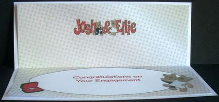 Engagement Teddies Josh & Ellie Large Dl Insert by Joyce Watson