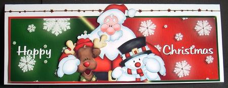 Santa and Friends Over the Top Large Card by Joyce Watson