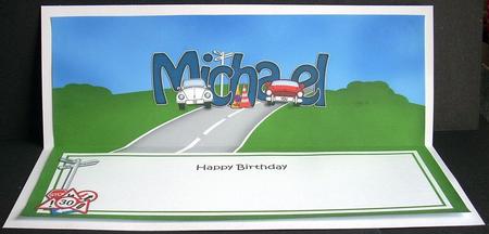 Large Dl Birthday Michael Cars Insert by Joyce Watson