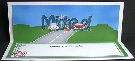 Large Dl 11th Birthday Michael Cars Insert by Joyce Watson