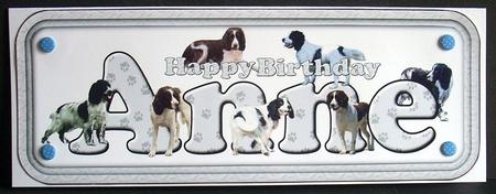 Anne & Springer Spaniel Name Sign by Joyce Watson