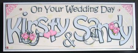 Large Dl Wedding Kirsty & Sandy Card & 3D Decoupage by Joyce Watson