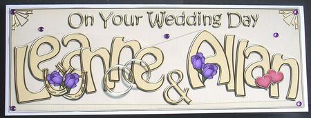Large Dl Wedding Leanne & Allan Card & 3D Decoupage by Joyce Watson