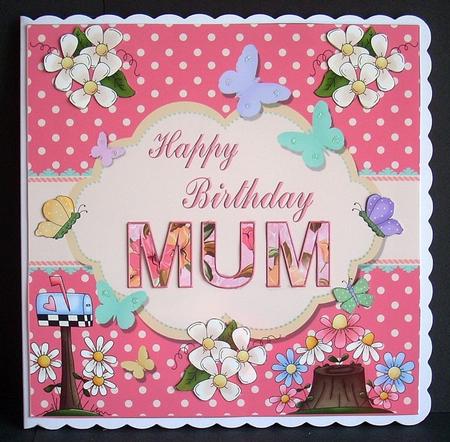 Happy Birthday Mum Butterfly Topper by Joyce Watson