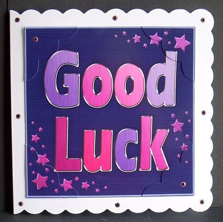8 x 8 Good Luck Scalloped Corner Topper by Joyce Watson