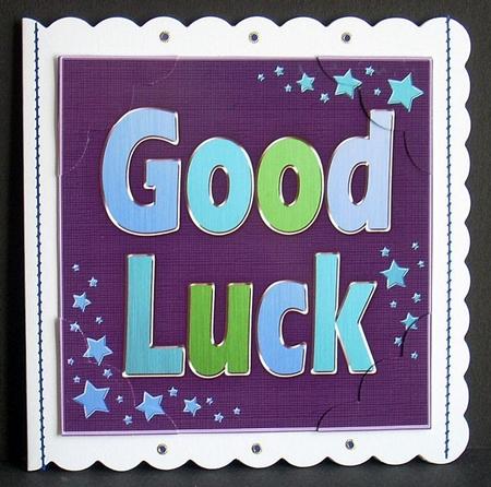 8 x 8 Good Luck Scalloped Corner Topper by Joyce Watson