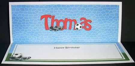 Large Dl Birthday Thomas Football Insert by Joyce Watson