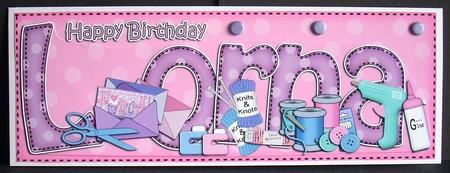 Large Dl Birthday Lorna Crafts 3D Decoupage by Joyce Watson