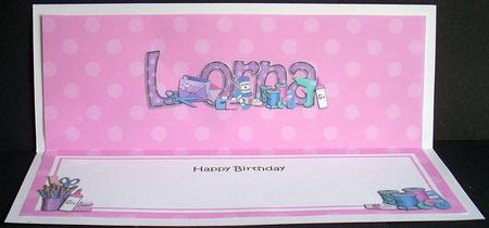 Large Dl Birthday Lorna Crafts Matching Insert by Joyce Watson