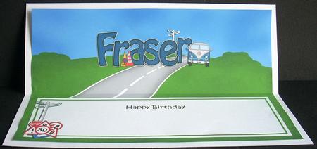 Large Dl Birthday Michael Vw Campervan Insert by Joyce Watson