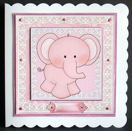 Baby Girl Cute Elephant by Joyce Watson