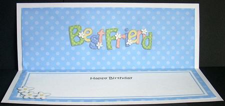 Birthday Best Friend Dots & Flowers Large Dl Insert by Joyce Watson