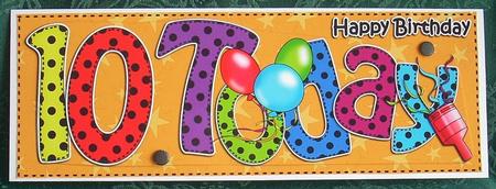 Large Dl 10th Birthday Celebrations Card & 3D Decoupage by Joyce Watson