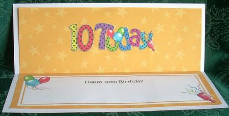 Large Dl 10th Birthday Celebrations Insert by Joyce Watson