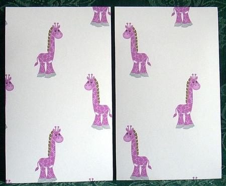 Gingham Giraffe Pink Backing Paper by Joyce Watson