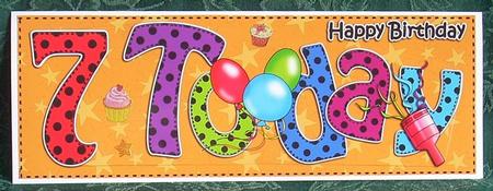 Large Dl 7th Birthday Celebrations Card & 3D Decoupage by Joyce Watson