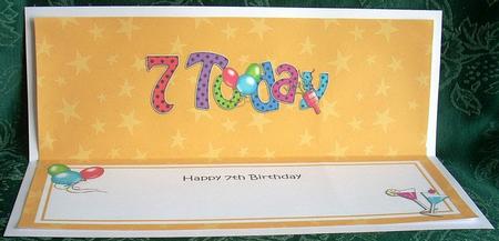 Large Dl 7th Birthday Celebrations Insert by Joyce Watson
