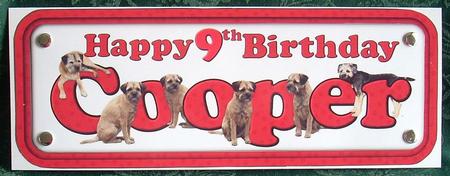 Cooper & Border Terrier Name Sign by Joyce Watson