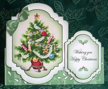 Christmas Tree g Large Fancy Stand Up Card N Envelope Kit by Joyce Watson