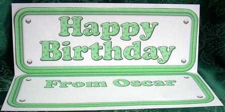 Happy Birthday Green Form Oscar by Joyce Watson