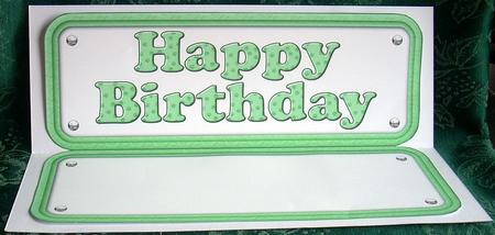 Happy Birthday Green Paw Print Insert by Joyce Watson