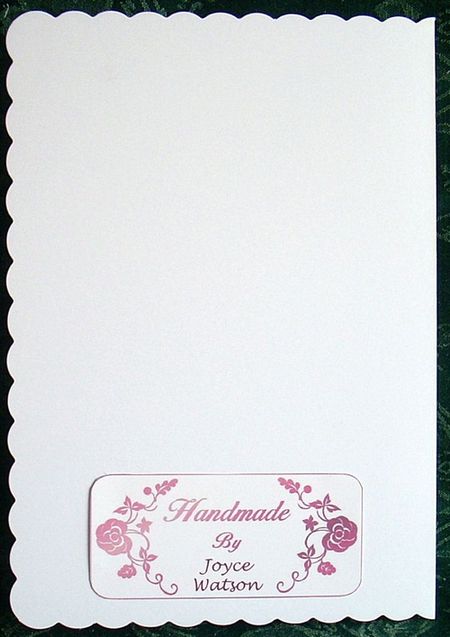 Labels Saying Handmade by in Pink by Joyce Watson