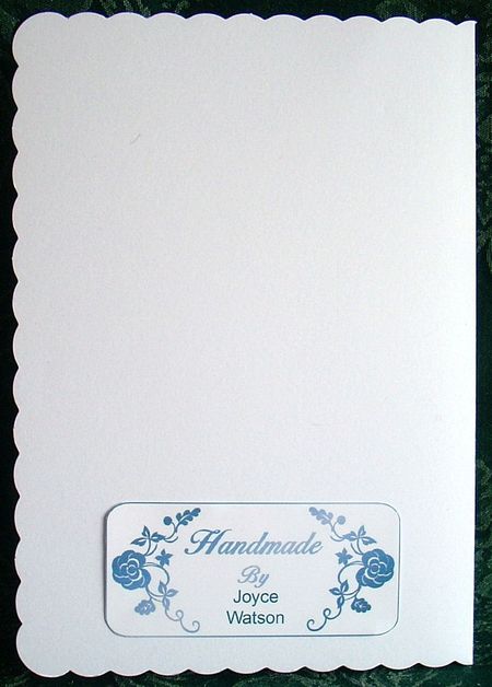Labels Saying Handmade by in Blue by Joyce Watson