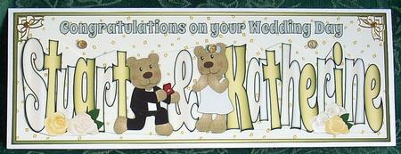 Wedding Day with Teddies Stuart & Katherine Large Dl by Joyce Watson