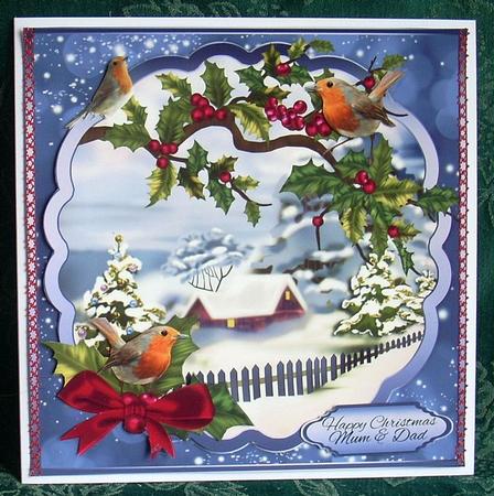 Christmas Robin and Scenery Mini Kit by Joyce Watson