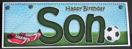 Large Dl Birthday Son Football Card & 3D Decoupage by Joyce Watson