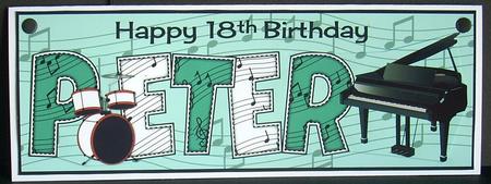 Piano & Drums Theme Peter 18th Large Dl by Joyce Watson
